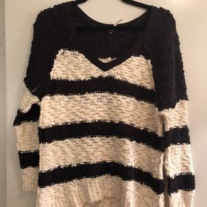 Striped Free People knit sweater
